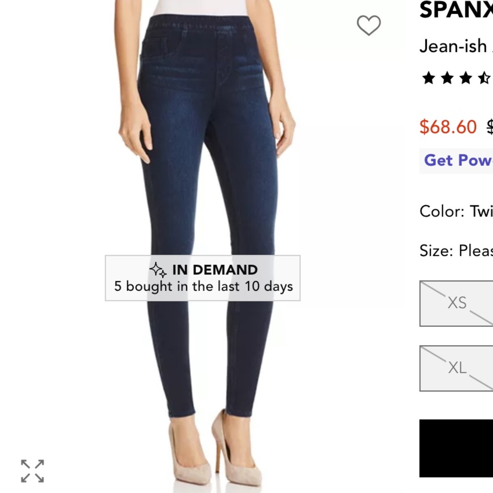 Spanx Jean-ish Denim dark wash jeggings, XL